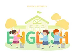 英语学校 涂色儿童 可爱宝贝 淡彩手绘 活泼孩子 儿童插图插画设计PSD tid274t000301