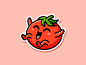 Joyful Tomato character mascot joyful playful fun funny cute cartoon fruit fresh dribbble rebound sticker playoff stickermule tomato vegatable illustrative illustration logo identity happy enjoy