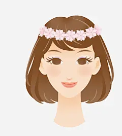 发型女孩矢量图免抠素材_新图网 https://ixintu.com 发型 发饰 头花 美女 装饰 矢量图