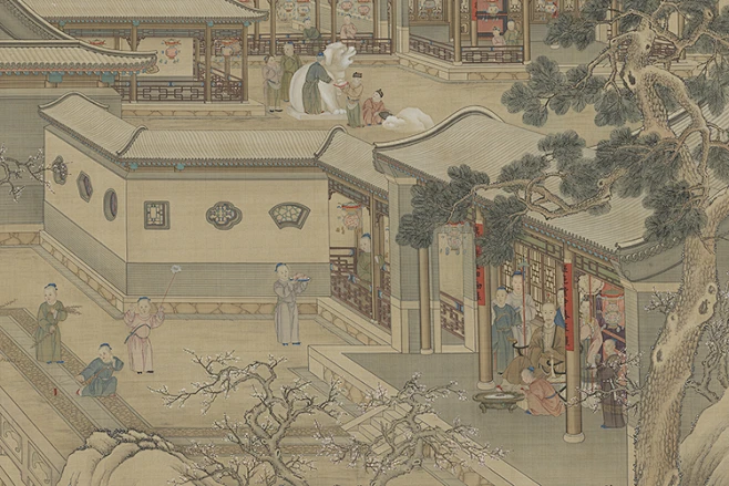 郎世宁等乾隆帝岁朝行乐图轴-故宫名画记图片_绘画图片素材-花瓣网