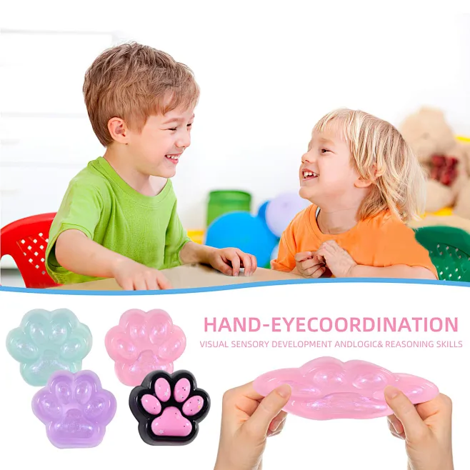 Squishy Zampa Di Gatto: Giocattolo Antistress Morbido E Rimbalzante, Pallina Fidget Per Alleviare Ansia, Regalo Per Bambini E Adulti