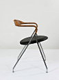 Hans Eichenberger; Chromed Steel & Cane 'Saffa' Chair for Keller Metallbau, c. 1960