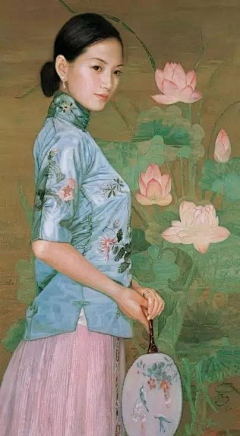 xiarilinfen采集到清朝民国服饰油画作品1