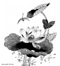 中国风荷花水墨画图片图片png免抠元素卡通手绘背景装饰免扣图片