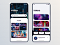 Neon Lights style Library’s // Mobile App ui neon ux  ui design app mobile