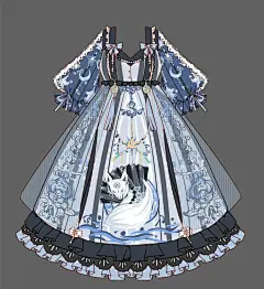 当中国风邂逅洋装洛丽塔【服装设计