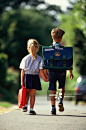 BOY & GIRL ON WAY TO SCHOOL