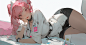 Full body view, 《"Short skirt with semi-transparent fabric."》《Sticking out tongue.》G-girl:3,background is a satin bed sheet, foreground is a 21 years old girl lying flat wearing a Nurse uniform and transparent stockings and high heels.