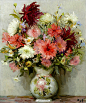 法国后印象派画家马塞尔·戴夫(Marcel Dyf)静物花卉油画