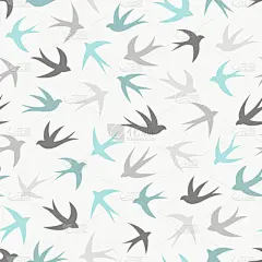 羊群,燕子,四方连续纹样,可爱的,创造力,华丽的,季节,包装纸,浪漫,飞