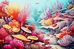 水下世界海底世界海洋生物插画