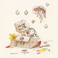 插画师 Toni Galmés 笔下美好的童年插画，温馨 ​​​​