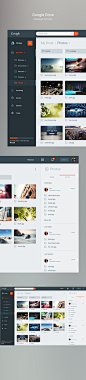 Google Drive Redesign Concept : Google Drive redesign concept I did for fun. I tried out some Android Material Design colors.Credits for the icons go to Catalin Fertu (https://dribbble.com/catalinfertu)