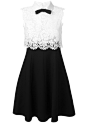 VALENTINO lace panel dress