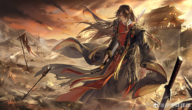 《摇光录：乱世公主》手游 李睿 古风动漫美少年 二次元手绘 游戏同人插画