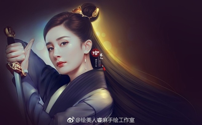 绘美人睿麻手绘工作室 微博更新最早 最多 可关注我 杨幂扶摇皇后手绘
