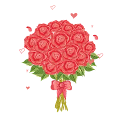 玫瑰花束花朵捧花鲜花免抠素材