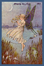 Olde America Antiques | Quilt Blocks | National Parks | Bozeman Montana : Hilda Miller Fairies - Playing the Flute
