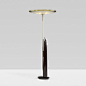 Pietro Chiesa; Lacquered Wood, Glass and Brass Floor Lamp for Fontana Arte, c1940.: