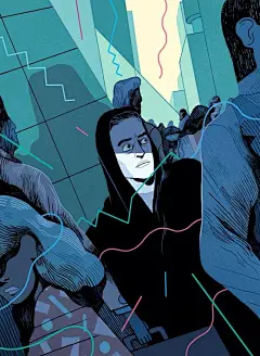 插画家Rune的抽象超现实主义风格！来自虚与实之间的激烈碰撞！_绘画 : Rune通过对几何图形，线条和色彩的运用 也可以通过赛高学画搜索以下教程，帮助你认识基础的绘画小知识，让你对绘画有更多的认识，用丰富的色彩表现出画面的美感，轻松创作没烦恼，让绘画创作变得不再枯燥乏味…