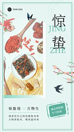 惊蛰节气产品营销产品展示手机海报