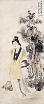 胡也佛 PK 张大千 仕女图与山水画 - 潮河边人的日志 - 网易博客