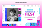 Flat design mosaic music festival landing page