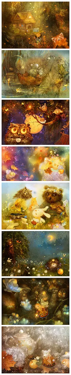艺术家 Polina Yakovleva 的梦幻唯美风儿童插画