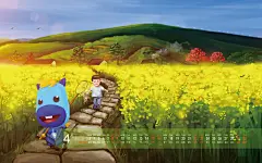 电脑屏幕-4 月#台历# #手绘##电脑壁纸#