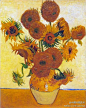 梵高 作品 《十四朵向日葵》，1889年作