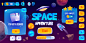 太空冒险游戏免费矢量图形用户界面