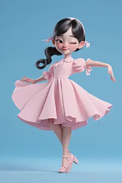 舞蹈特长才艺孩童女孩人物模型图片