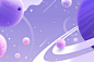 紫色浪漫梦幻宇宙星空星系行星科幻插画海报背景ai矢量设计素材-淘宝网