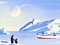 南极风景南极企鹅渡轮灯塔冰川冰水阳光阳光插图 _插画_T2019327 #率叶插件，让花瓣网更好用_http://jiuxihuan.net/lvye/#