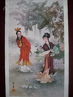 名家绘画挂历《红楼梦人物》1985年【年画宣传画】