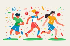 美观大气职工趣味运动会图片插画