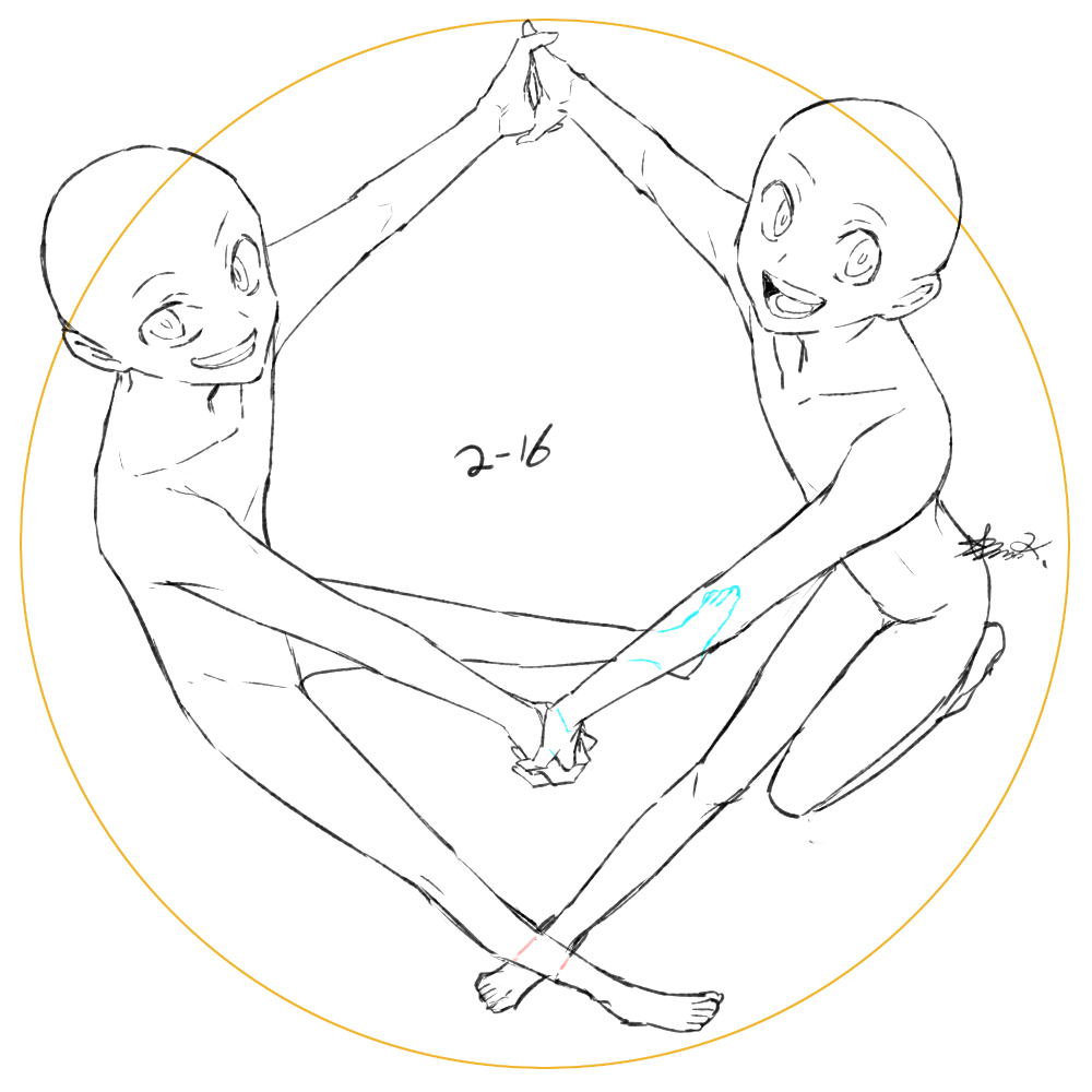 環状構図フリー 環状構図集 トレス素材 暮宙シュン的插画