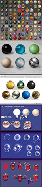 【新提醒】【UI设计作品】_上百种非常精美的材质球图标绘画 - CG织梦网