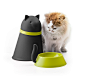 KITT : Pet food bowl for cat and dog, head is the lid to cover its container and tail is a bowl, hidden inside to protect from dirt and insect.