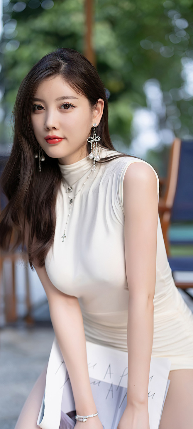 修身短裙长发美腿妩媚动人 (10)