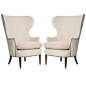 Attributed to Edward Wormley for Dunbar Pair of Early Wing Chairs, 1930s | From a unique collection of antique and modern lounge chairs at http://www.1stdibs.com/furniture/seating/lounge-chairs/