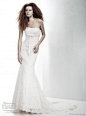2011品牌婚纱礼服|Herve Mariage 婚纱鱼尾抹胸蕾丝