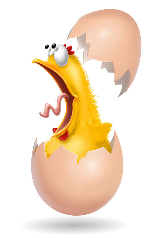 蛋壳里的卡通小鸡图片