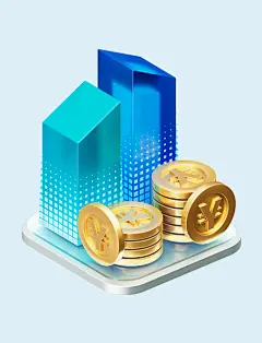 3D立体C4D玻璃风金融科技物件毛玻璃元素