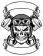 skull wearing retro motorbike helmet #摩托车 / 踏板车#