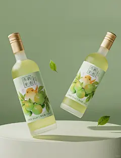 清爽果酒插画｜蜜桃、青梅果酒包装 - 小红书
