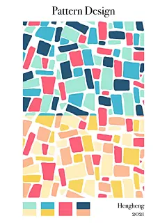 【原创图案印花】手绘风不规则色块｜两种配色 - 小红书