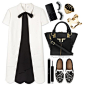 #monochrome #printedsneakers #dress @polyvore @polyvore-editorial