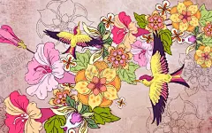 中国风插画 【酷图网】中国风,国风,国潮,中式,新中式,现代,古风,复古,古典,文化,中华,日式,日式风,传统文化,传统,民族风,背景,底图,壁纸,招贴,海报,地产,广告,宣传,单透,详情页,店铺首页,展板,展架,横版,横图,banner,元素,装饰,创意,图案,纹样,花纹,鸟兽,花草,云纹,祥云,蜂鸟,板绘