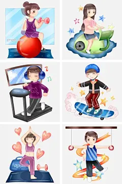 健身运动人物插画合集图片大小2000x3020px 图片尺寸2.24 MB 来自PNG搜索网 pngss.com 免费免扣png素材下载！滑板健身#健身球健身#健身运动人物插画#卡通人物#卡通手绘#跑步健身#骑车健身#瑜伽健身#